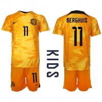 Nizozemska Steven Berghuis #11 Domaci Dres za djecu SP 2022 Kratak Rukav (+ Kratke hlače)
